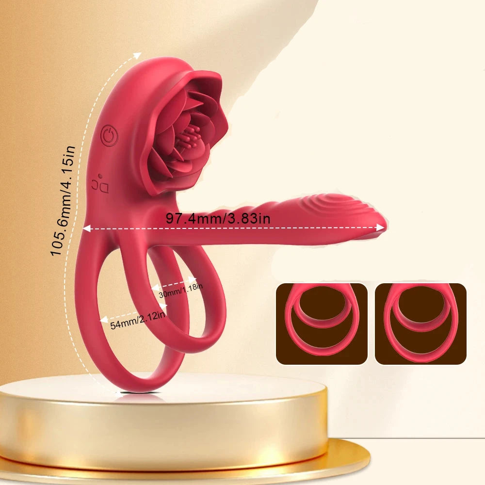 Intimate Bliss Cockring Vibrator with Clitoral Stimulation