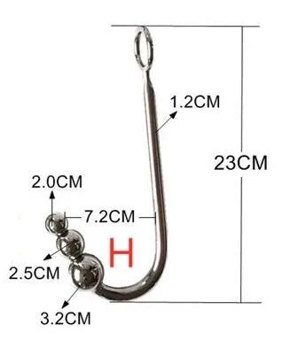 Stainless Steel Metal Hook with Ball Butt Plug BDSM