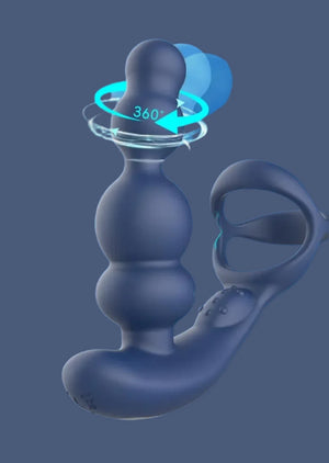 360° Rotation Anal Vibrator with Penis Ring