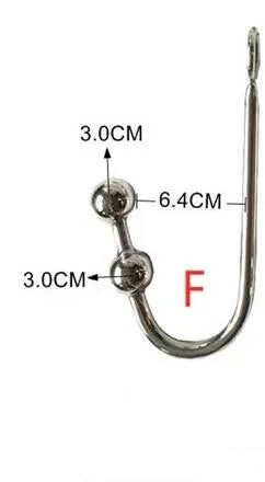 Stainless Steel Metal Hook with Ball Butt Plug BDSM