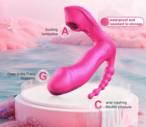 Triple Action G-Spot Vibrator with Licking and Sucking Features